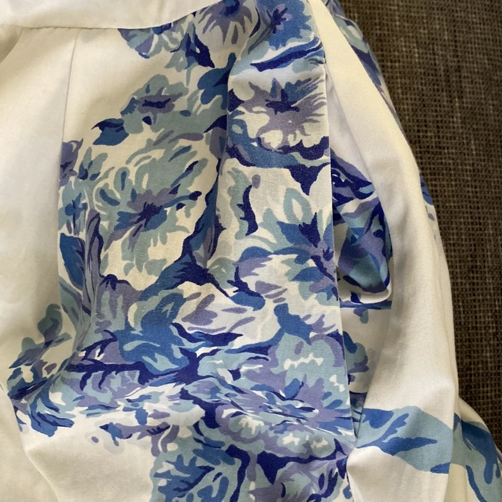 Vintage Sunshine Starshine 80s Toile Porcelain chinoiserie  dress button front - Picture 11 of 11